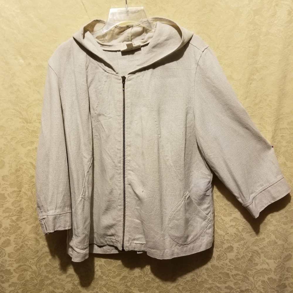 Linen jacket with hood